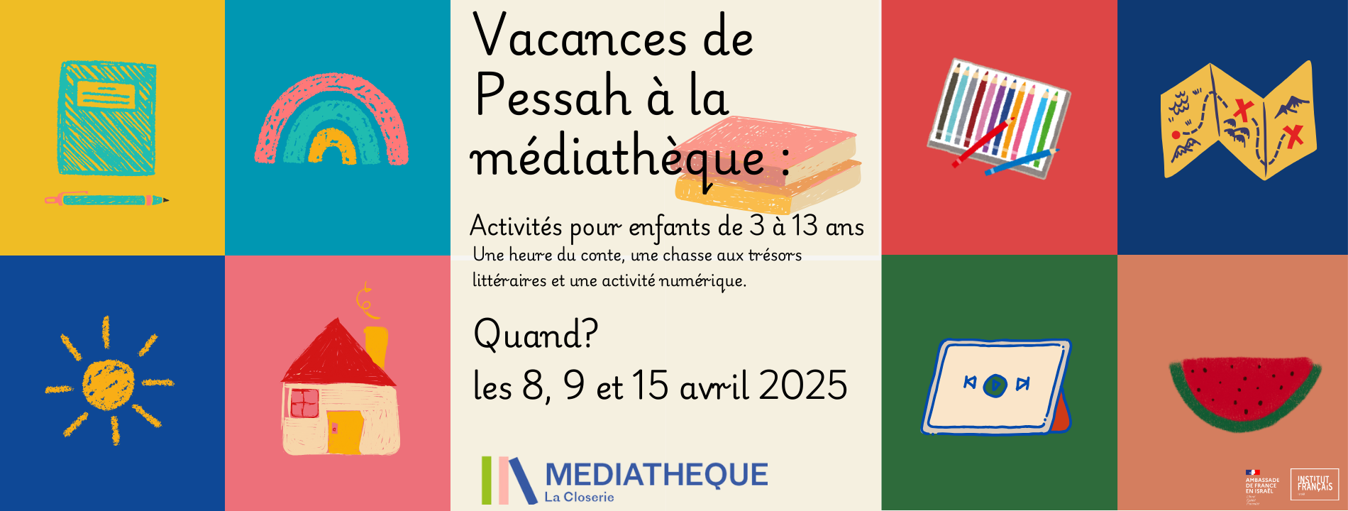 Vacances de Pessah à la médiathèque : des activités pour enfants de 3 à 13 ans