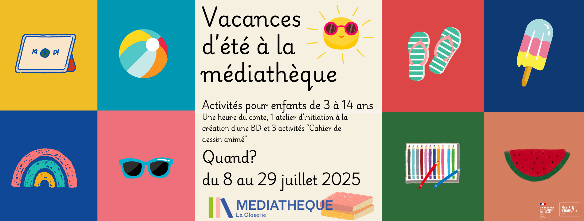 Les vacances d’été à la médiathèque : des activités pour enfants de 3 à 14 ans